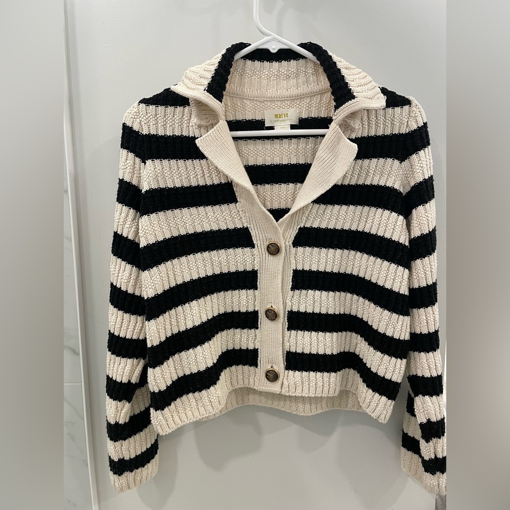 The Greta Polo Cardigan Sweater by Maeve XS